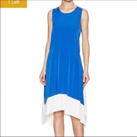 Colorblocked Handkerchief Hem Dress